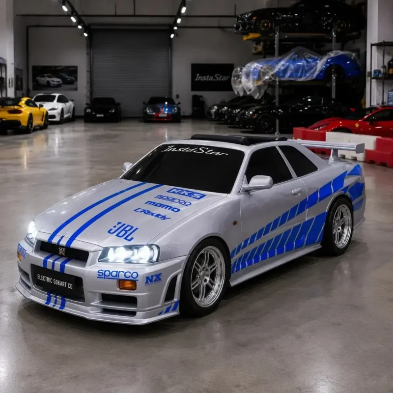 Mini skyline go kart, a drivable R34 GT-R replica built for adults